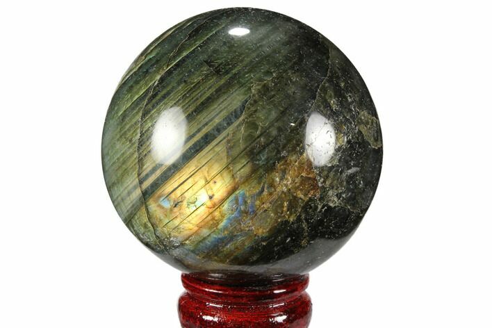 Flashy, Polished Labradorite Sphere - Great Color Play #99385